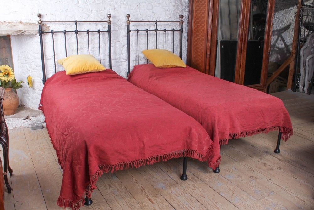 Handsome pair of classic no end single beds (joinable) 