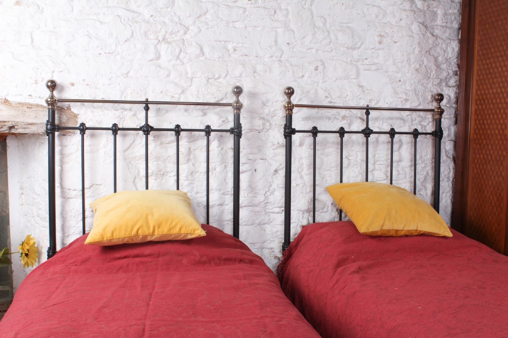 Handsome pair of classic no end single beds (joinable)  View III