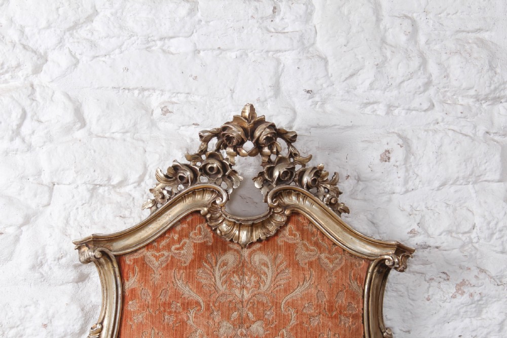 Fabulous Silver Gold Italian Upholstered Rococo Style Super King Bed View VI