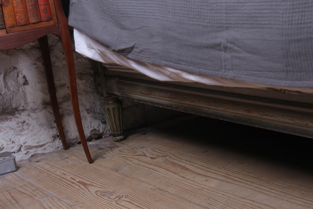 Original aged blue grey caned/bergere  French king size bed  View VIII
