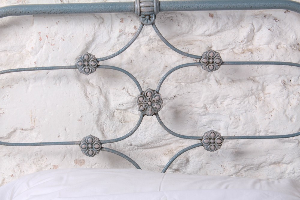 Attractive pair of decorative Victorian iron no end single beds View V