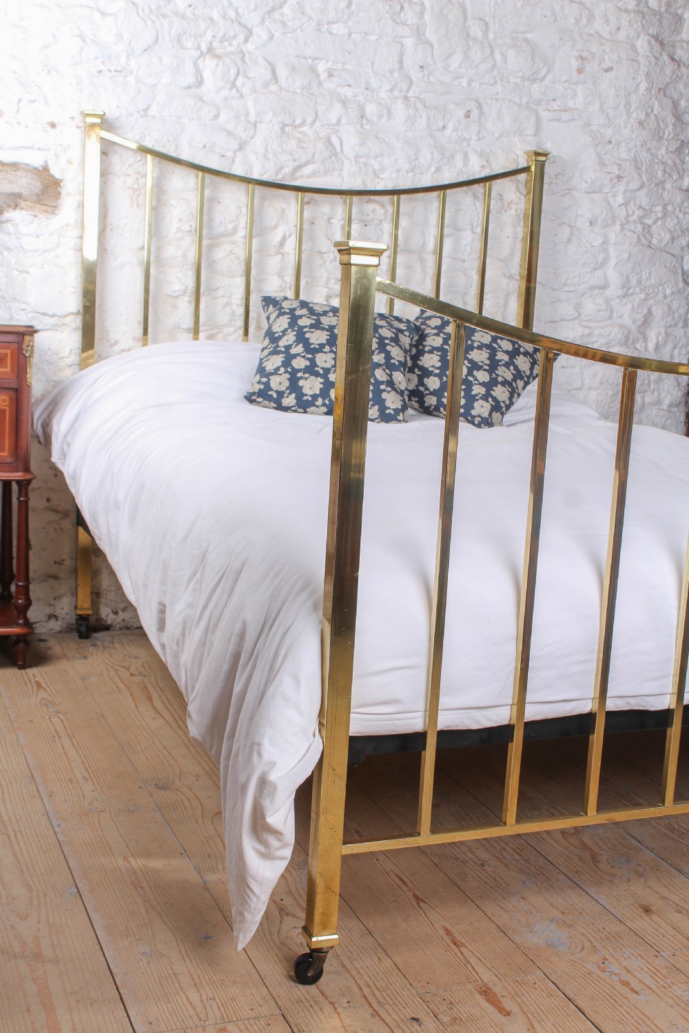 Pleasingly simple Edwardian all brass double bed View V