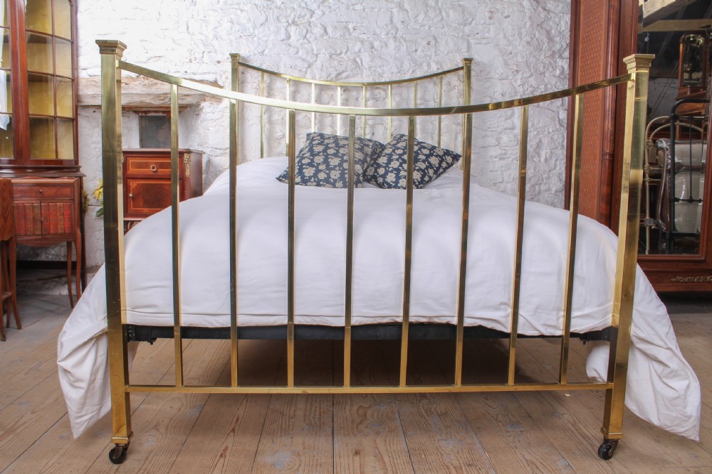 Pleasingly simple Edwardian all brass double bed View VI