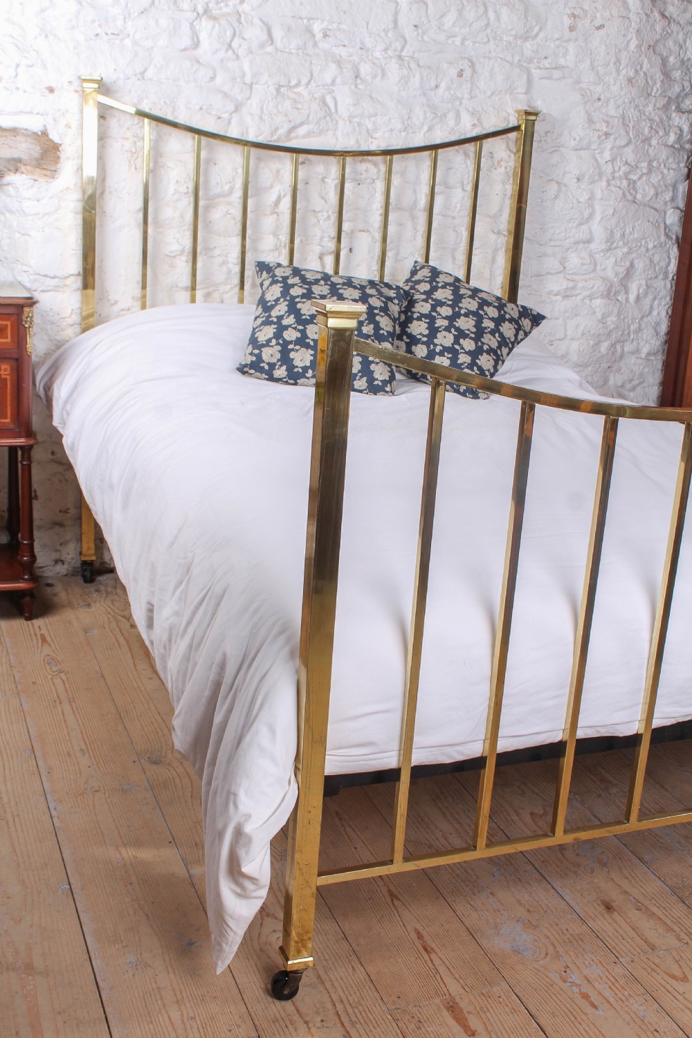 Pleasingly simple Edwardian all brass double bed View VIII