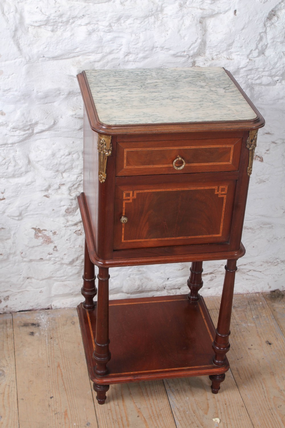 Lovely quality French mahogany bedside  View II