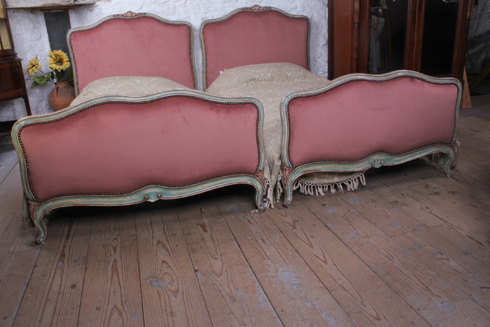 Sweet and Pretty Pair of Louis XV Style Beds View IV