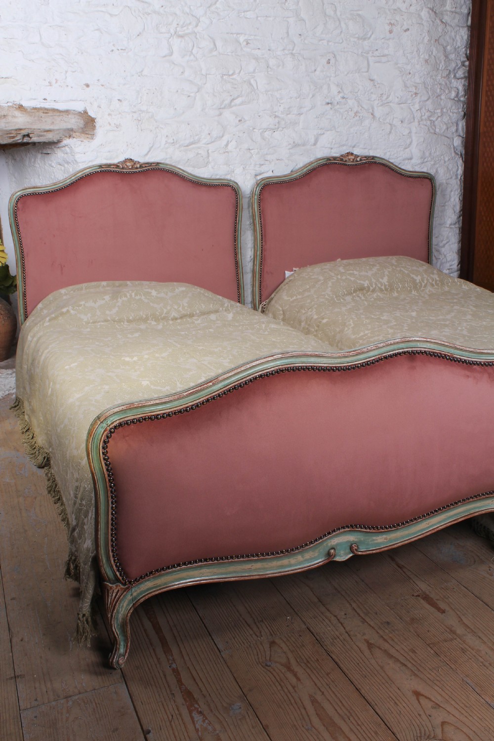Sweet and Pretty Pair of Louis XV Style Beds View VI