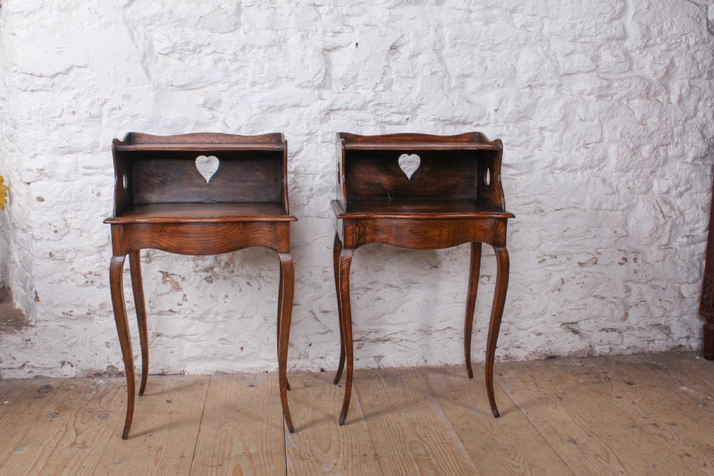 Lovely pair of French oak provincial bedsides  View III