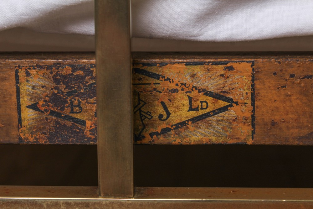 Attic room Edwardian simple all brass double bed  View II