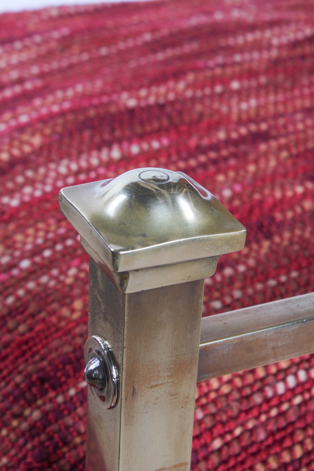 Attic room Edwardian simple all brass double bed  View IV