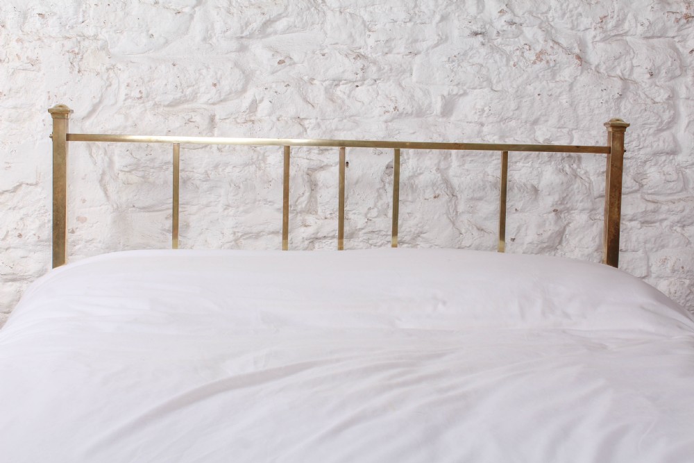 Attic room Edwardian simple all brass double bed  View V