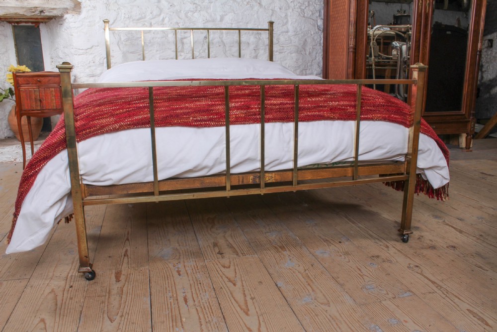 Attic room Edwardian simple all brass double bed  View VI