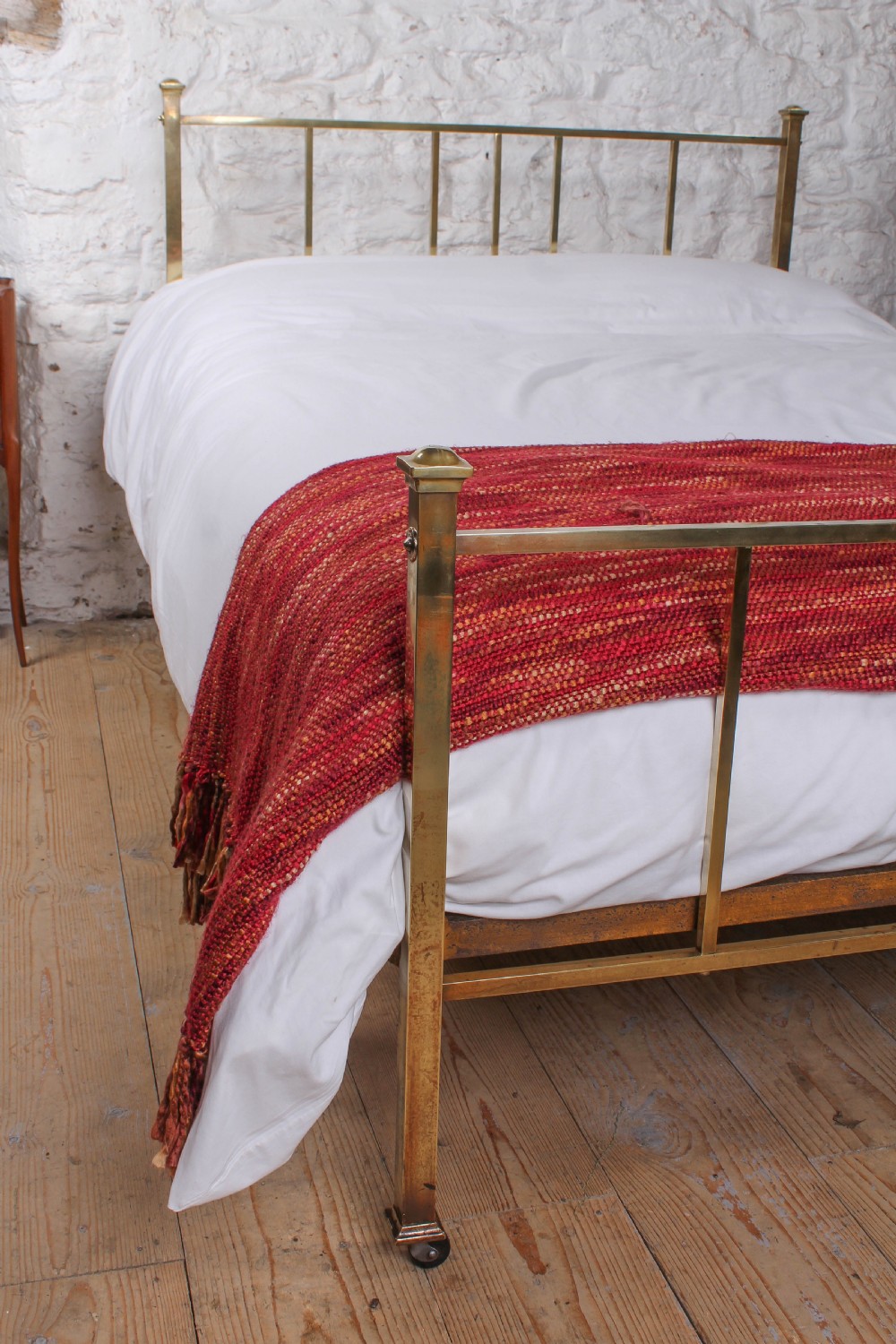 Attic room Edwardian simple all brass double bed  View VII