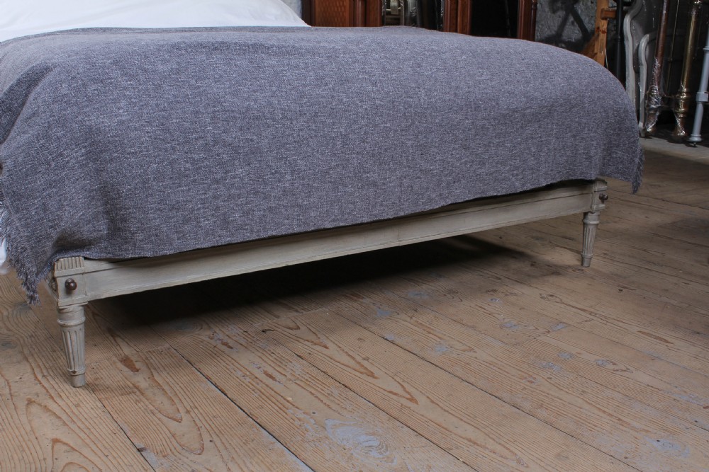 Gorgeous Low end French original painted king size upholstered bed View III