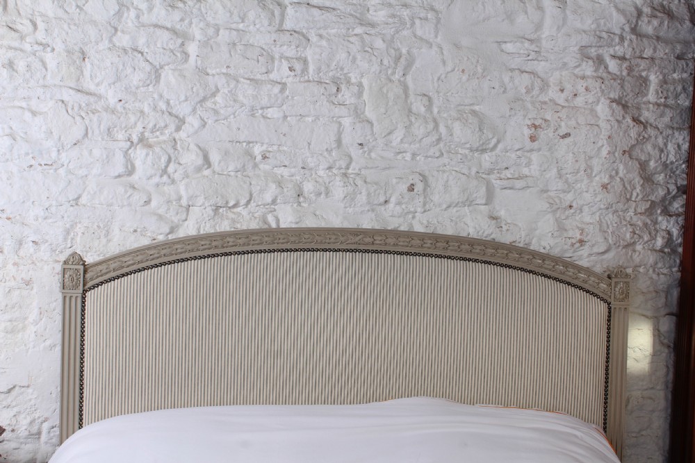 Gorgeous Low end French original painted king size upholstered bed View VII
