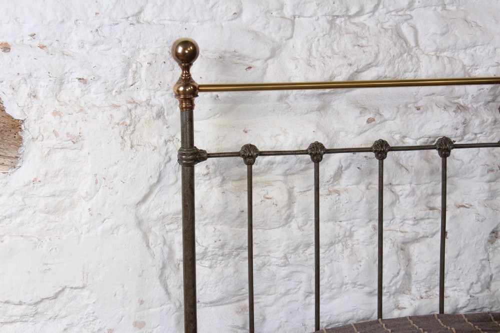 Gorgeous green and aged brass double no end bed View III