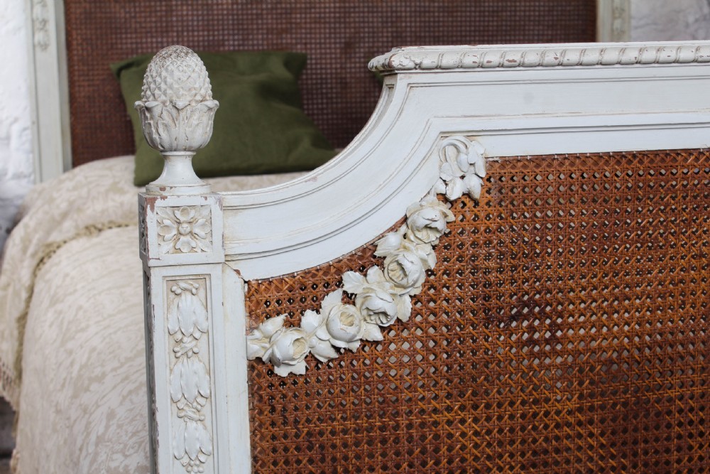 Fabulous French carved and caned king size bed View IV