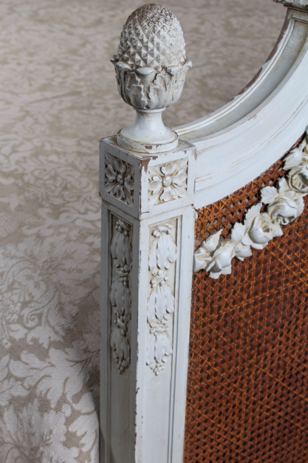 Fabulous French carved and caned king size bed View V