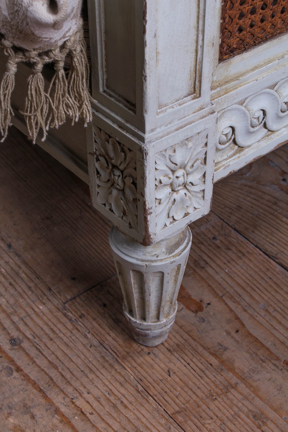 Fabulous French carved and caned king size bed View VII