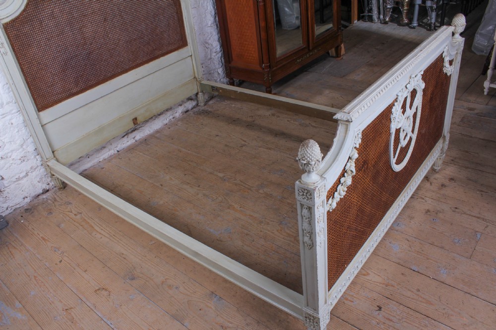 Fabulous French carved and caned king size bed View X