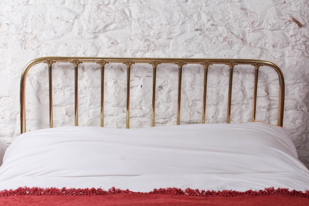 Very rare simple shape with finesse king size brass bed View II