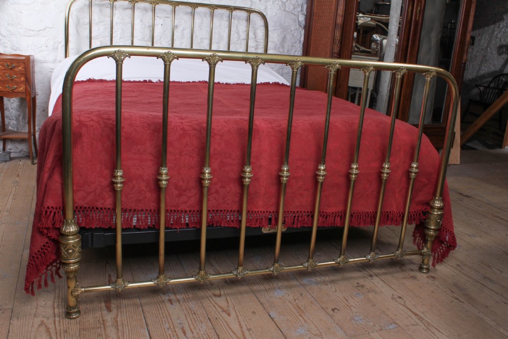 Very rare simple shape with finesse king size brass bed View III