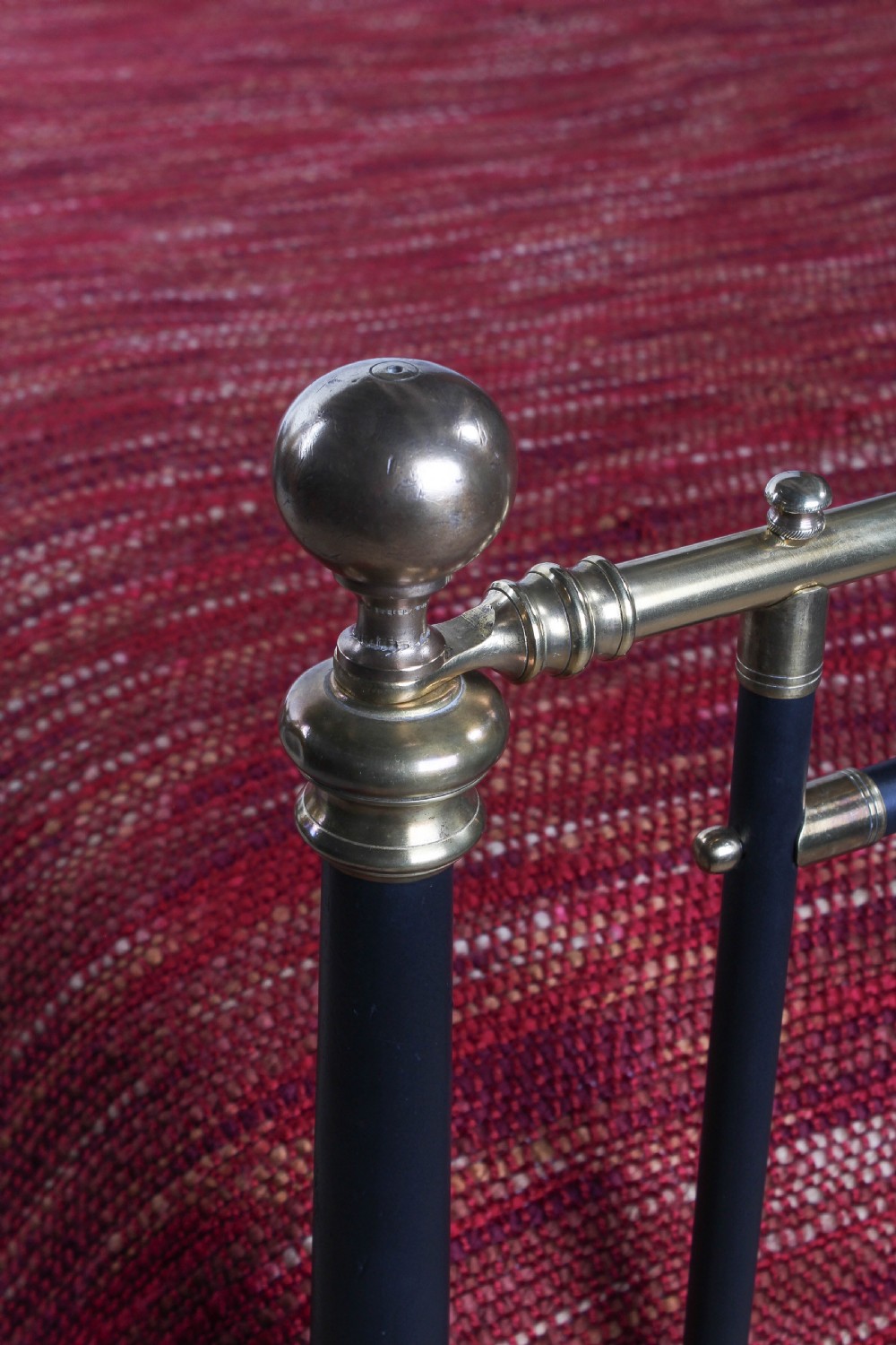 Elegant king size brass and iron bed with taper posts  View IV