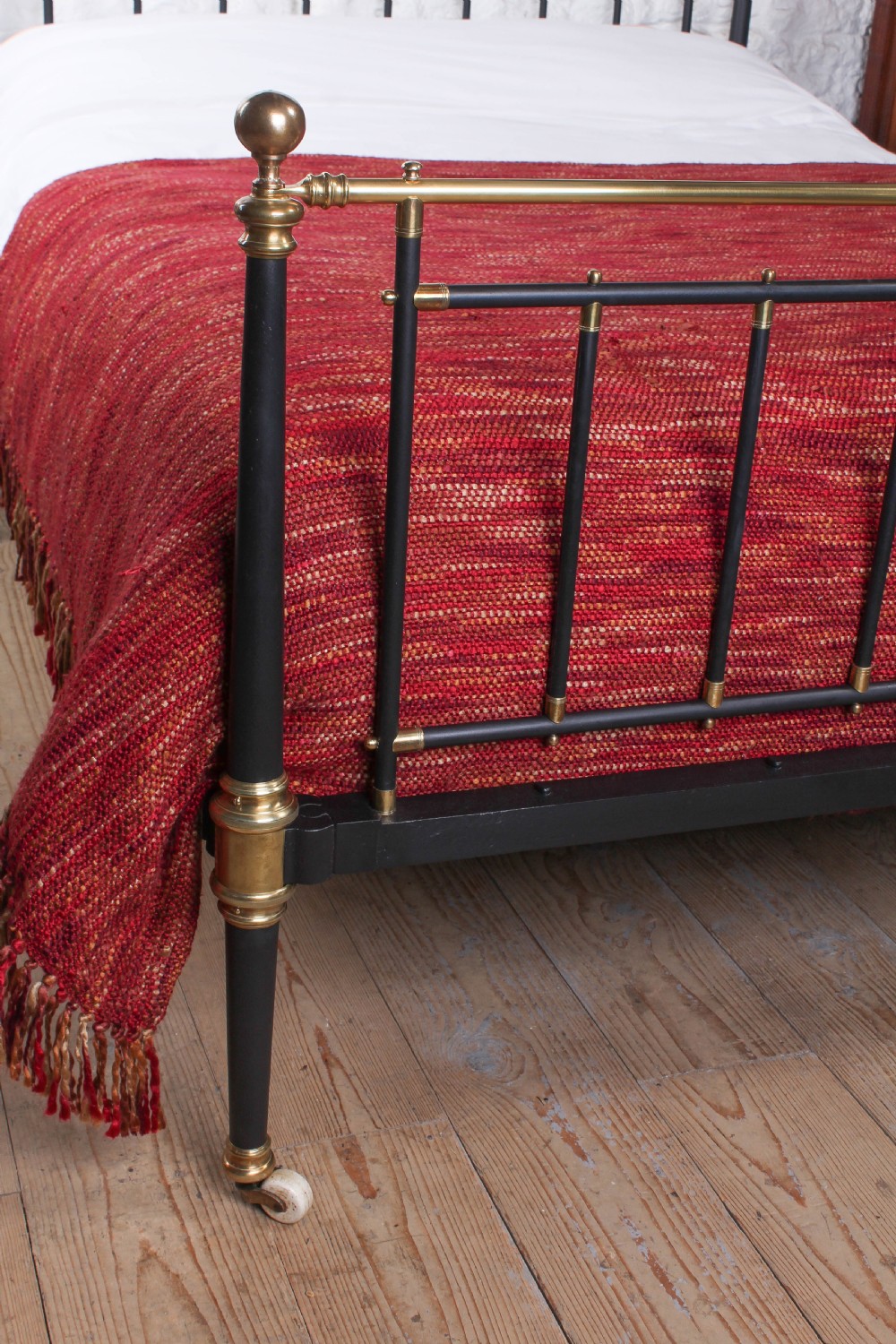 Elegant king size brass and iron bed with taper posts  View V