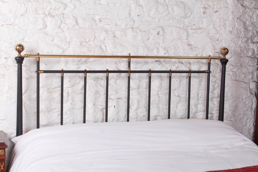 Elegant king size brass and iron bed with taper posts  View VI