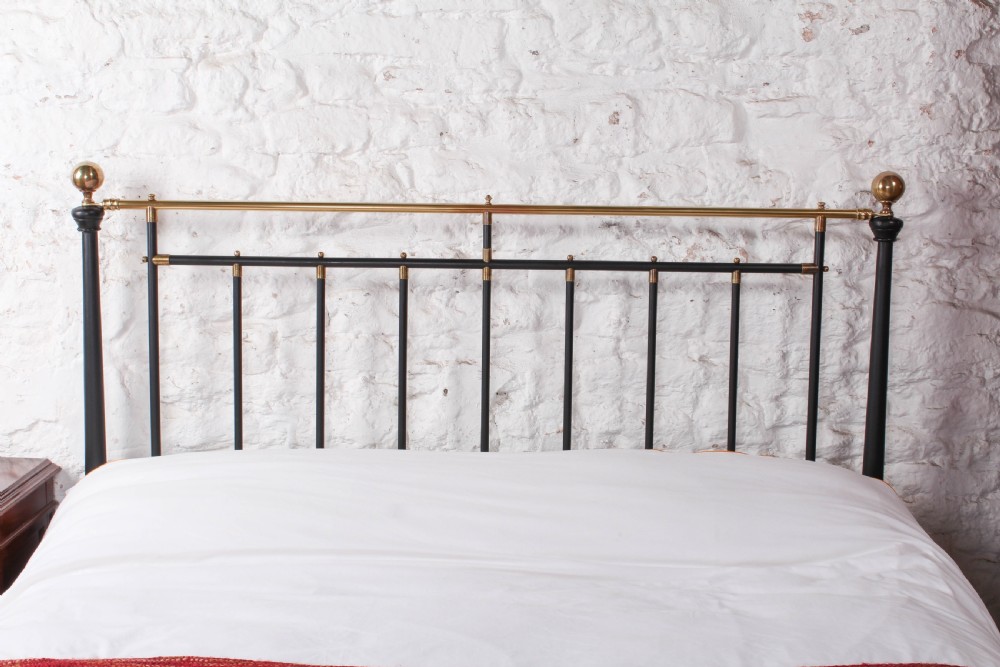 Elegant king size brass and iron bed with taper posts  View VII