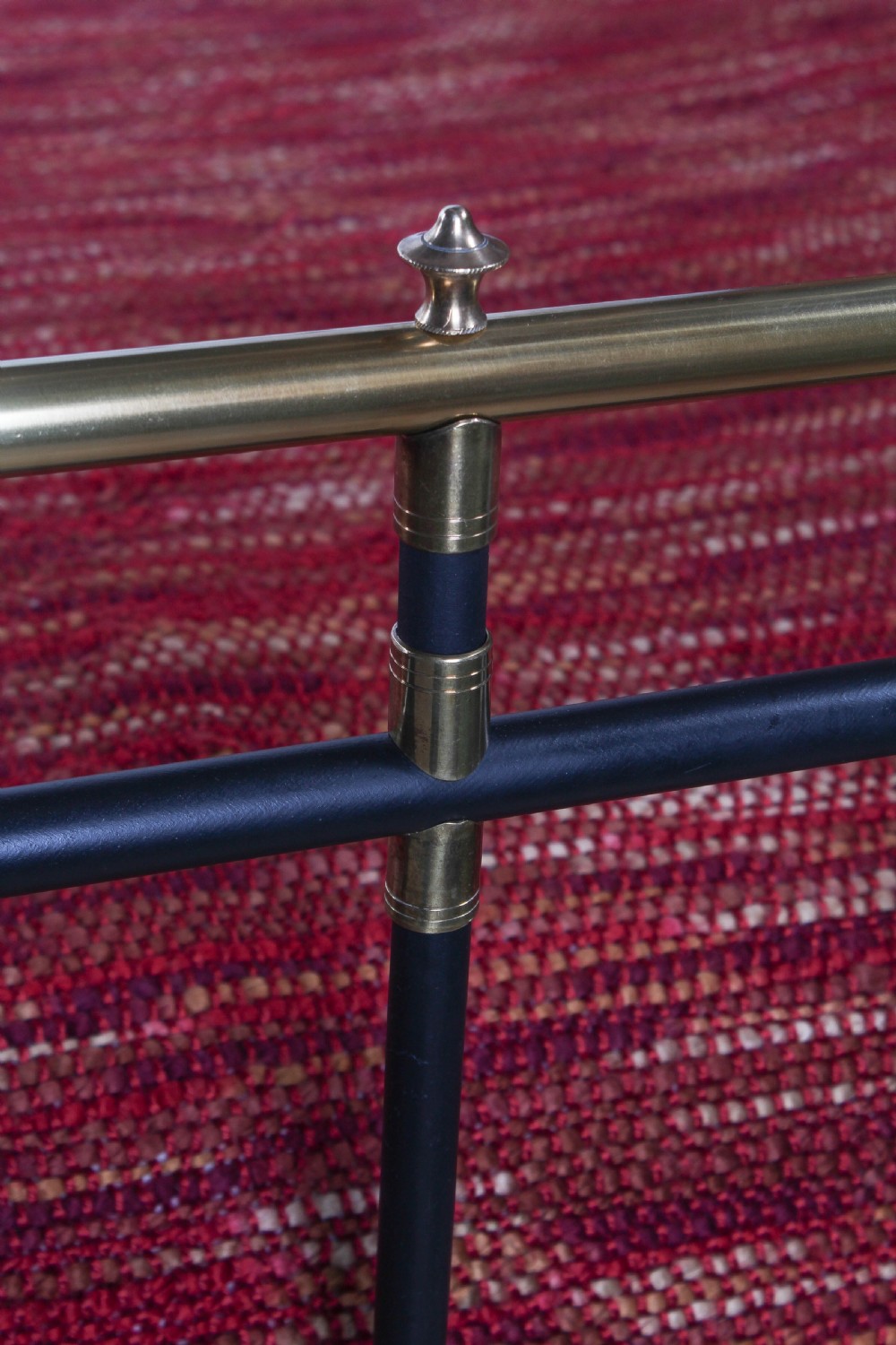 Elegant king size brass and iron bed with taper posts  View XI