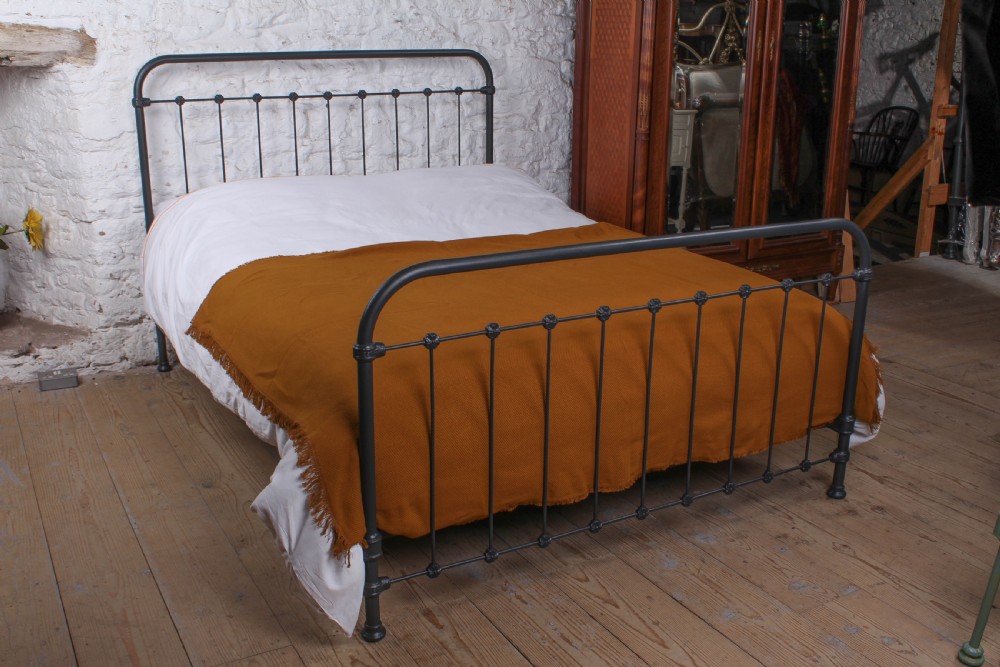 Classic French all Iron King size bed with clover detail castings. 