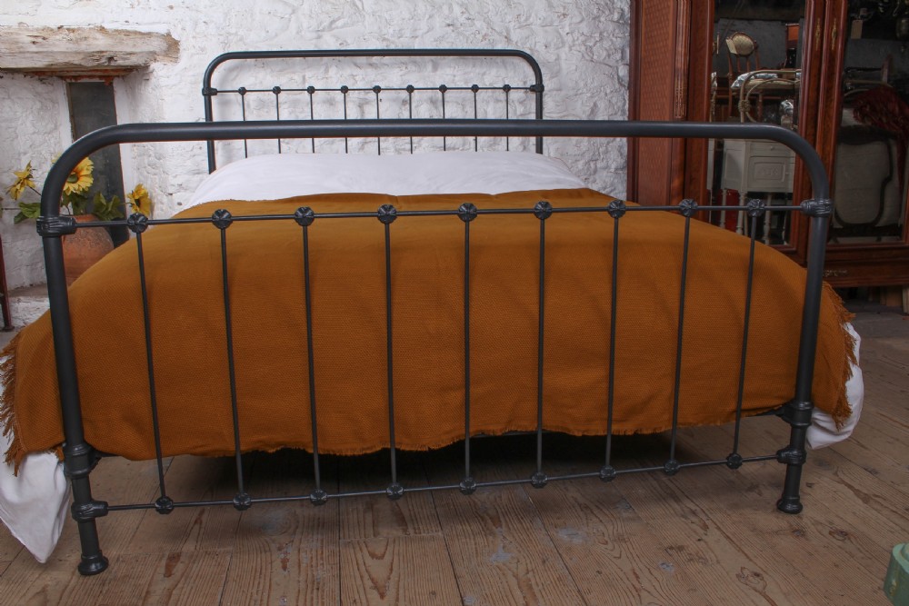 Classic French all Iron King size bed with clover detail castings.  View II