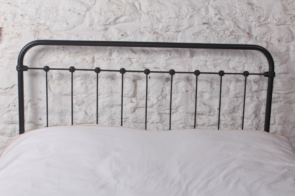 Classic French all Iron King size bed with clover detail castings.  View V