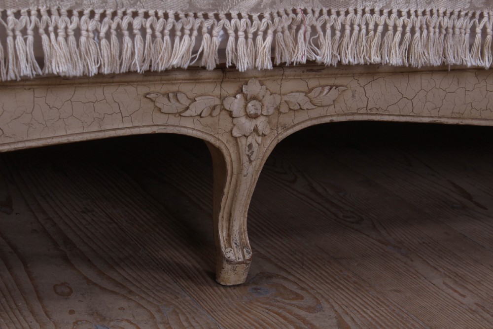 Stylish and practical Louis XV Newly Upholstered Single/Day bed.  View IV