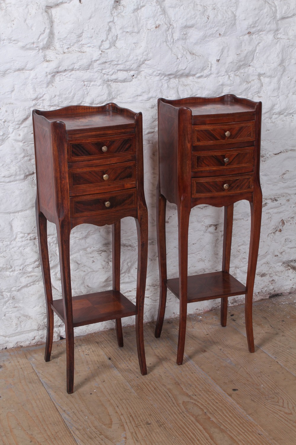 Fabulous French Fruitwood Marquetry Bedsides View III