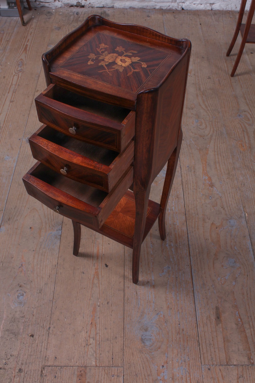 Fabulous French Fruitwood Marquetry Bedsides View VII