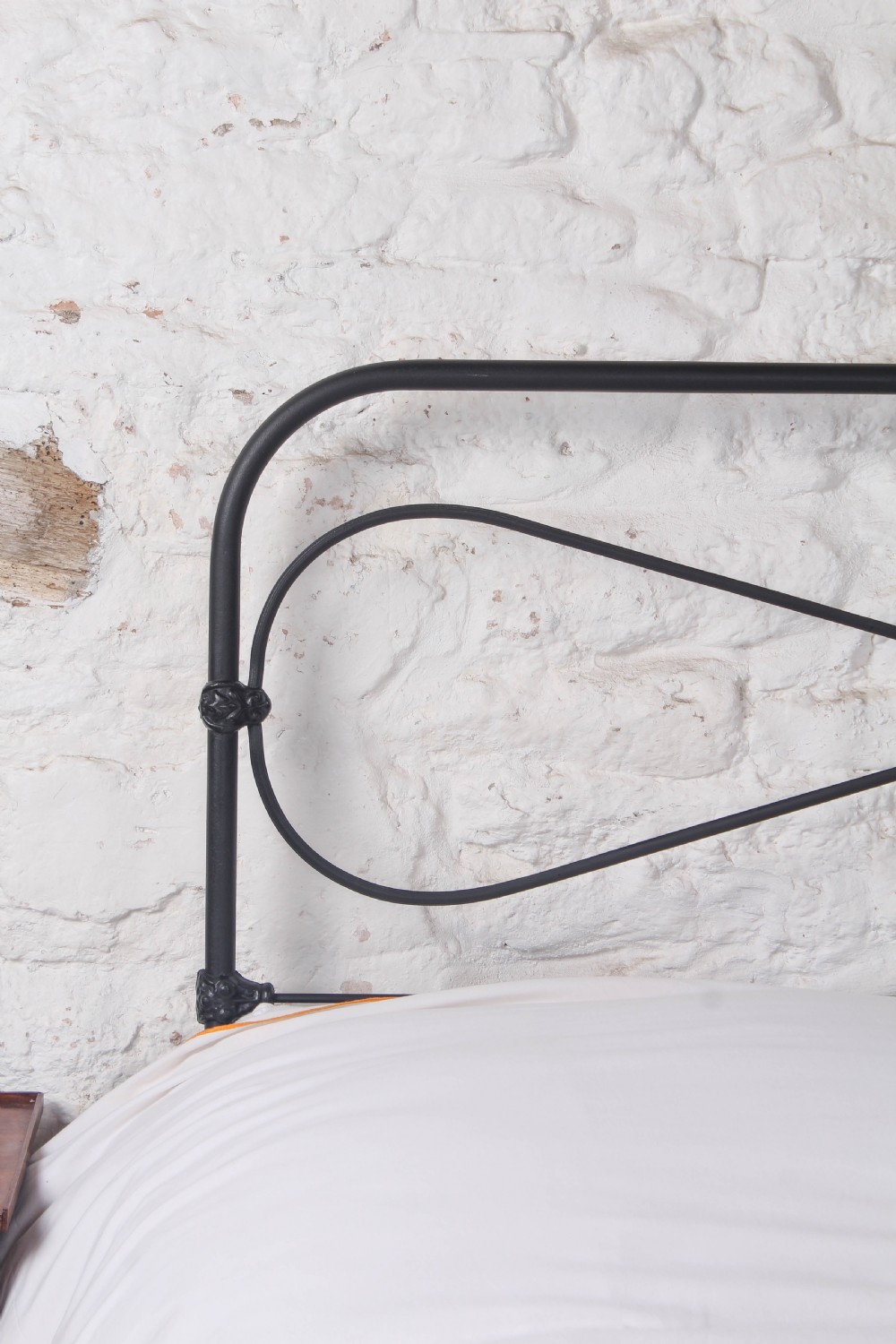 Lovely King Size Irish No end Bed with Brass Detail.  View IV