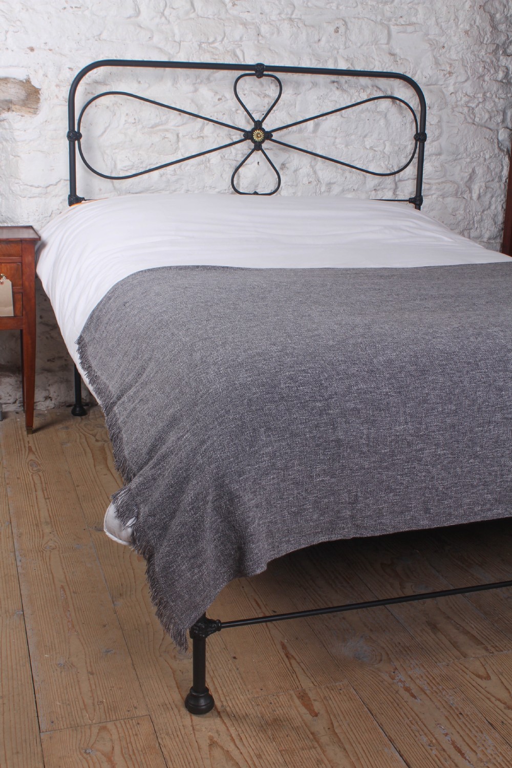 Lovely King Size Irish No end Bed with Brass Detail.  View VI