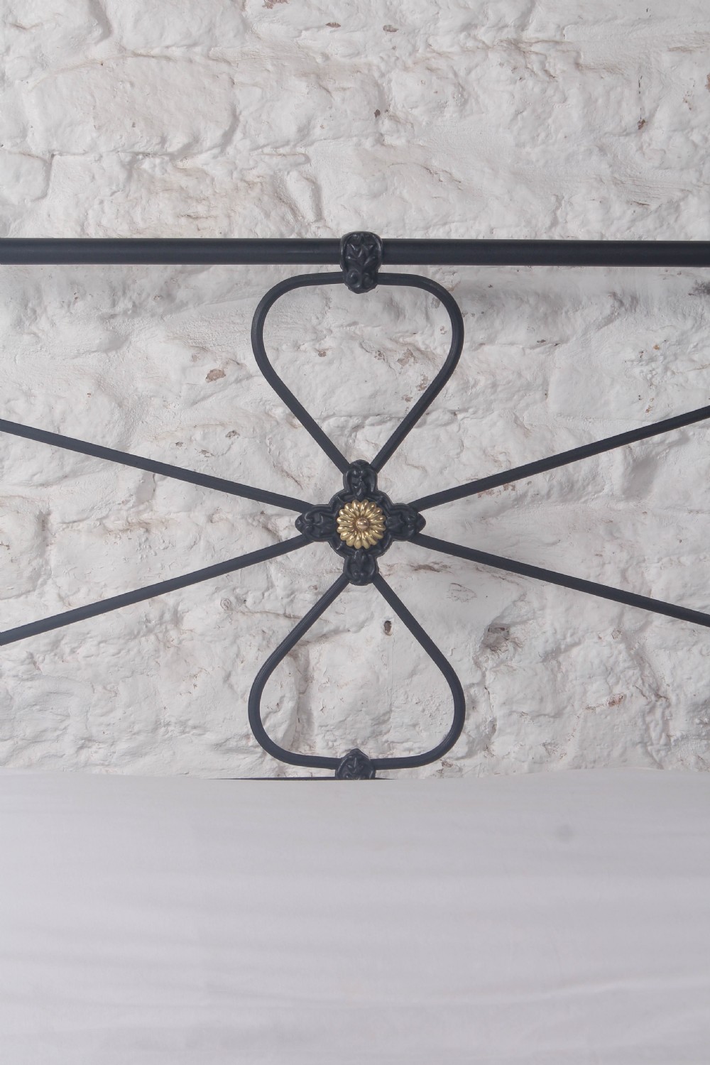 Lovely King Size Irish No end Bed with Brass Detail.  View VII