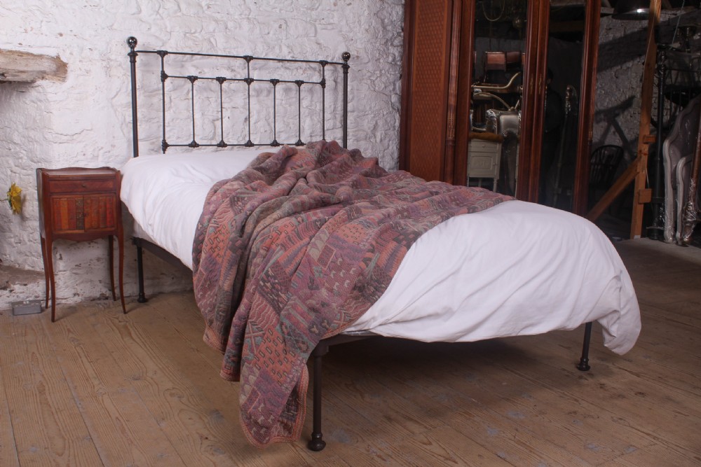Charming Double Victorian No End Bed with Original Brass  View II