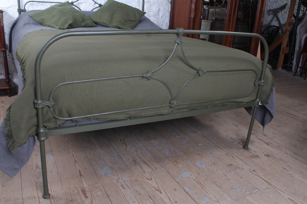 Simple Irish Cottage Style king Size Bed in green View V