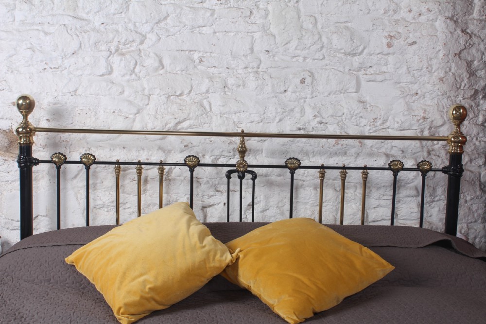 Fine classic Victorian super king size black and brass bed  View IV