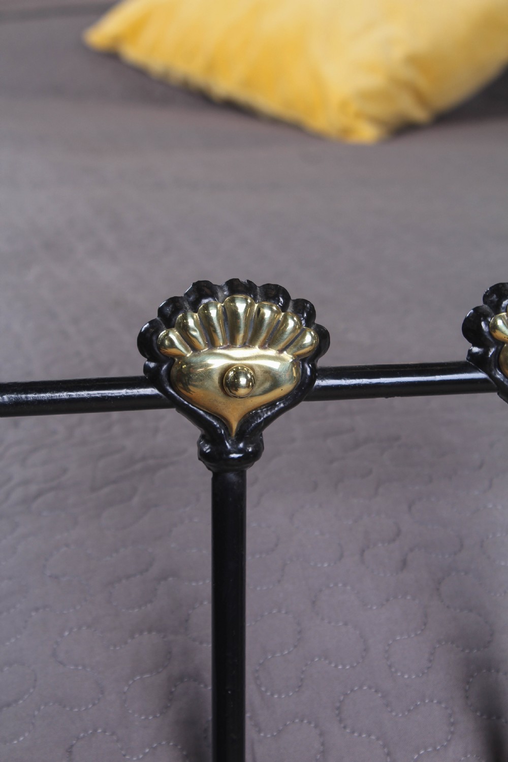 Fine classic Victorian super king size black and brass bed  View V