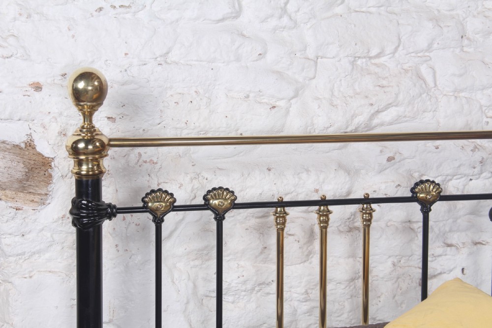 Fine classic Victorian super king size black and brass bed  View VI