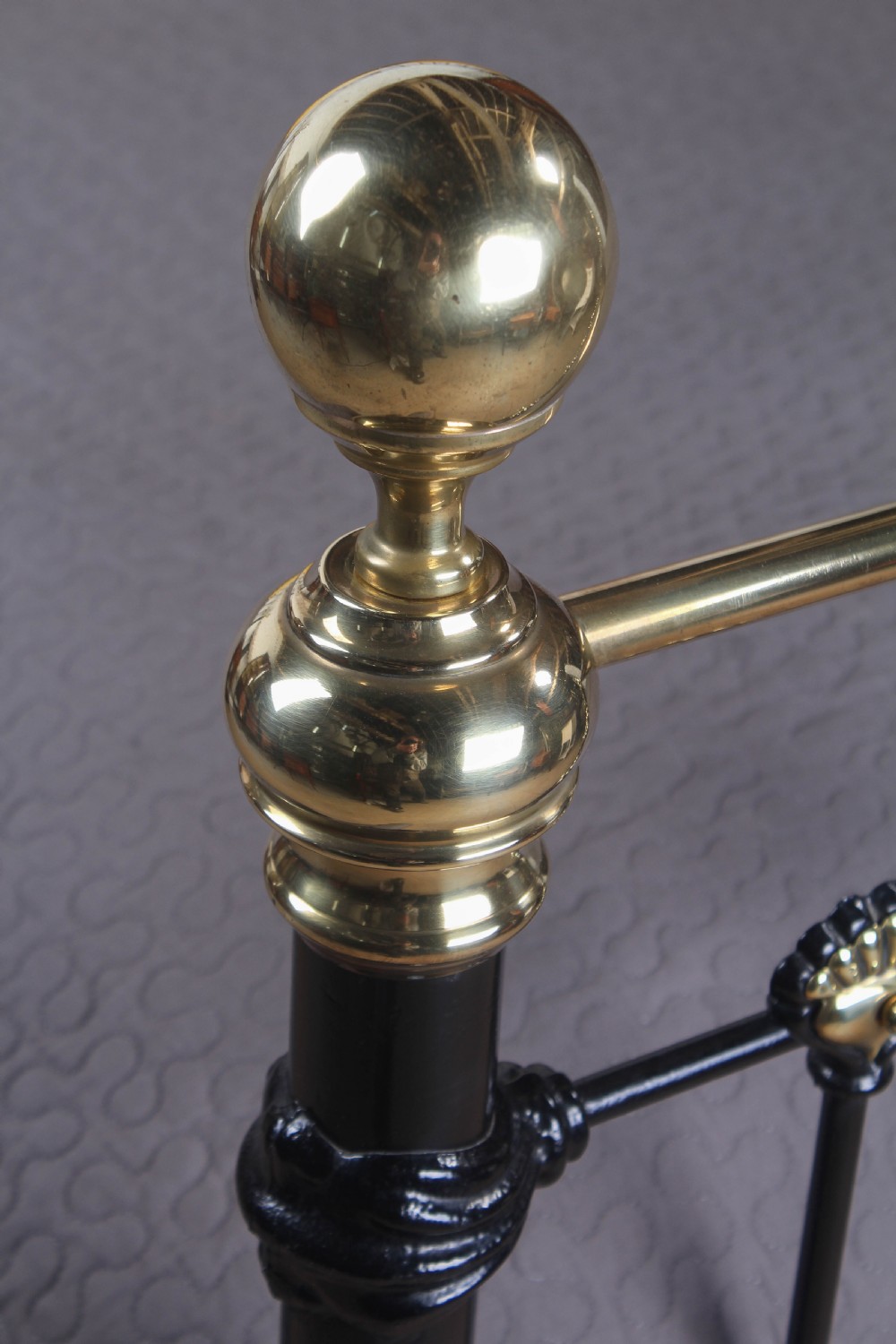 Fine classic Victorian super king size black and brass bed  View VII