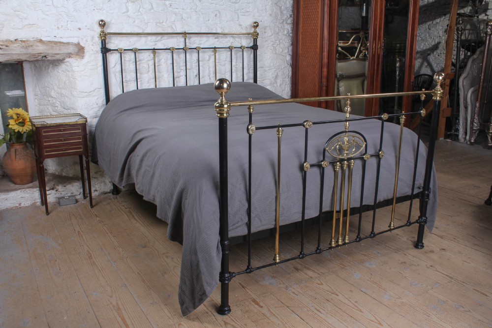 Fine Classic Victorian king Size Black and Brass Bed