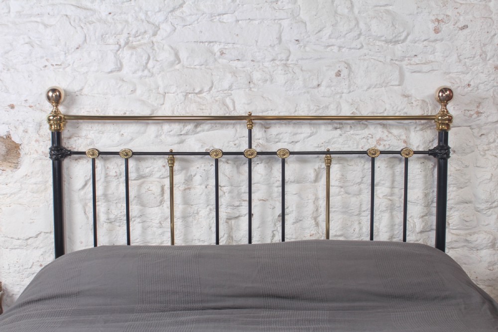 Fine Classic Victorian king Size Black and Brass Bed View V