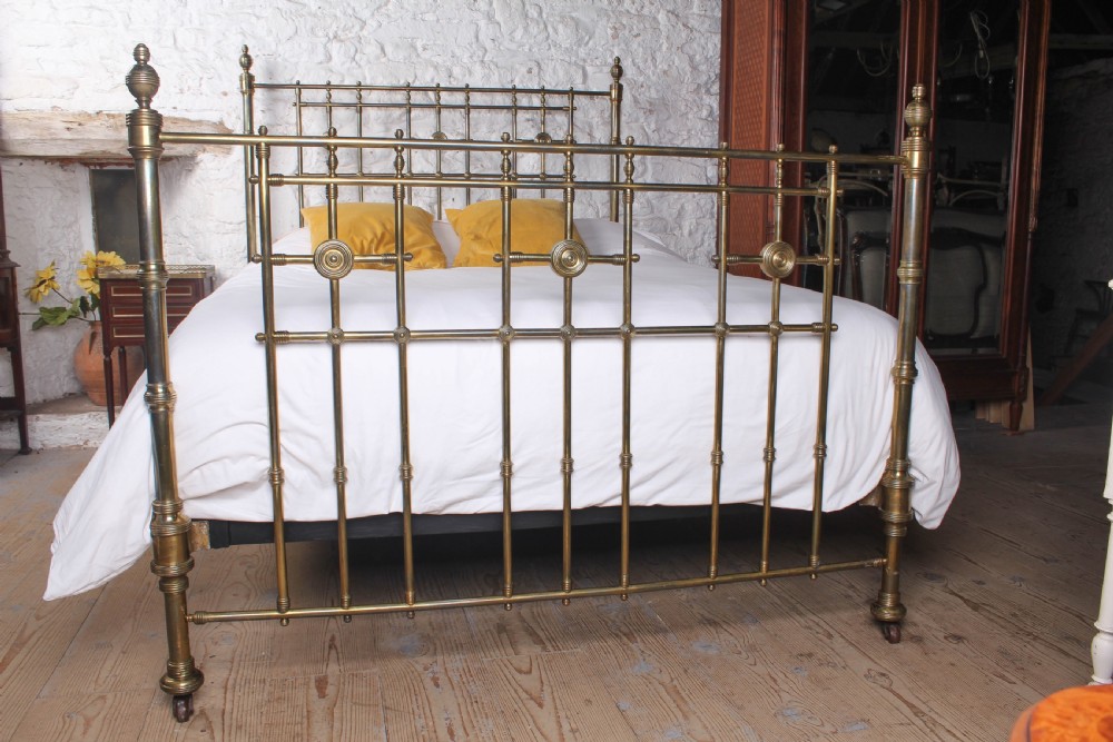 Handsome Good Quality Victorian Brass King Size Bed  View II