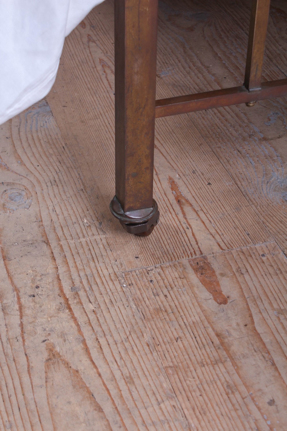 Gorgeous Patina All Brass Dip Rail Double Bed View VII